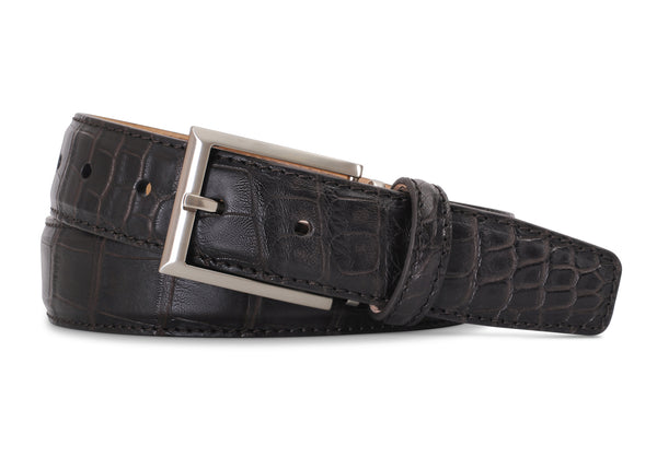 Chocolate Matte Alligator Belt