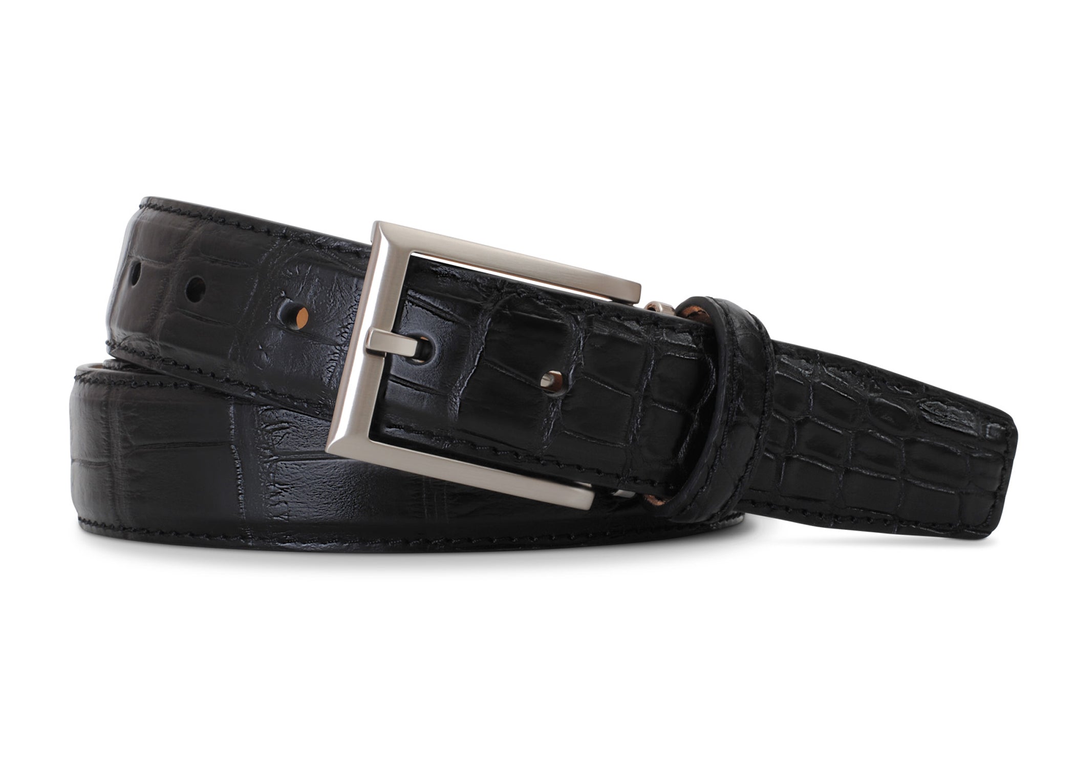 Black Matte Alligator Belt