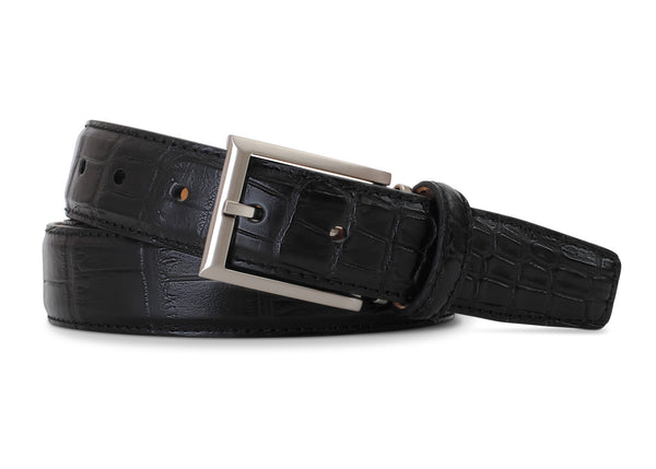 Black Matte Alligator Belt