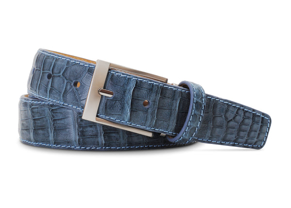 Denim Caiman Crocodile Belt