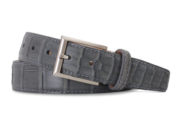 Grey Matte Alligator Belt