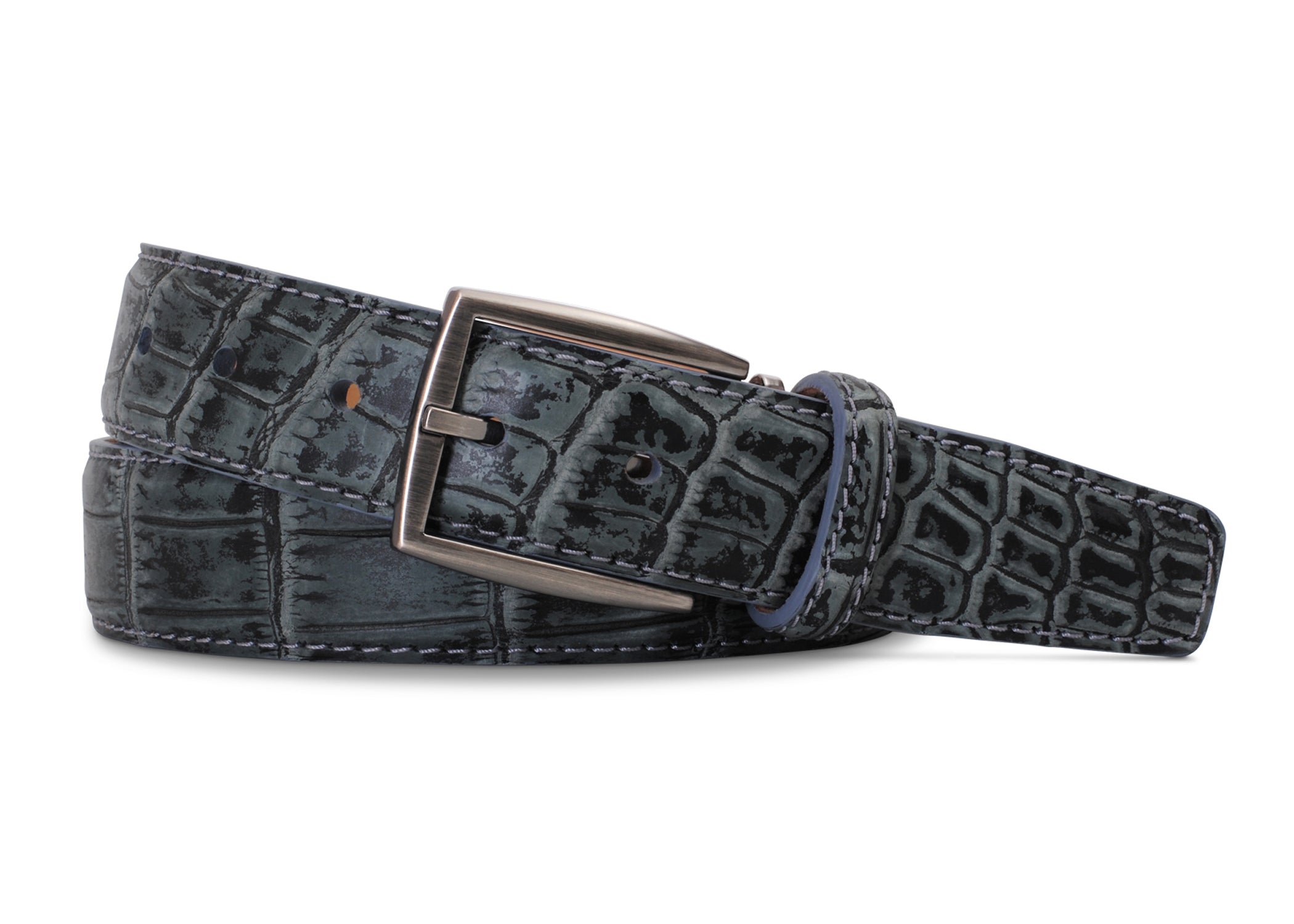 2 Tone Sueded Grey Nile Crocodile Belt