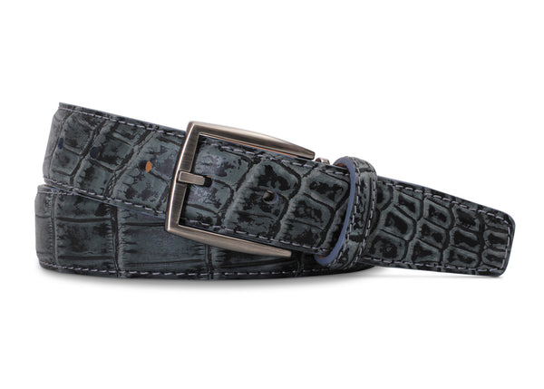 2 Tone Sueded Grey Nile Crocodile Belt