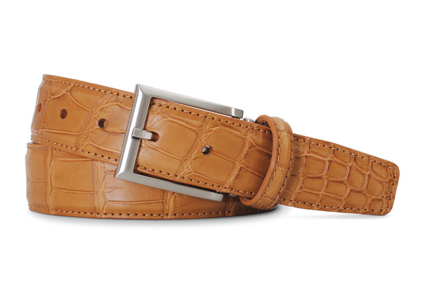 Tan Matte Alligator Belt