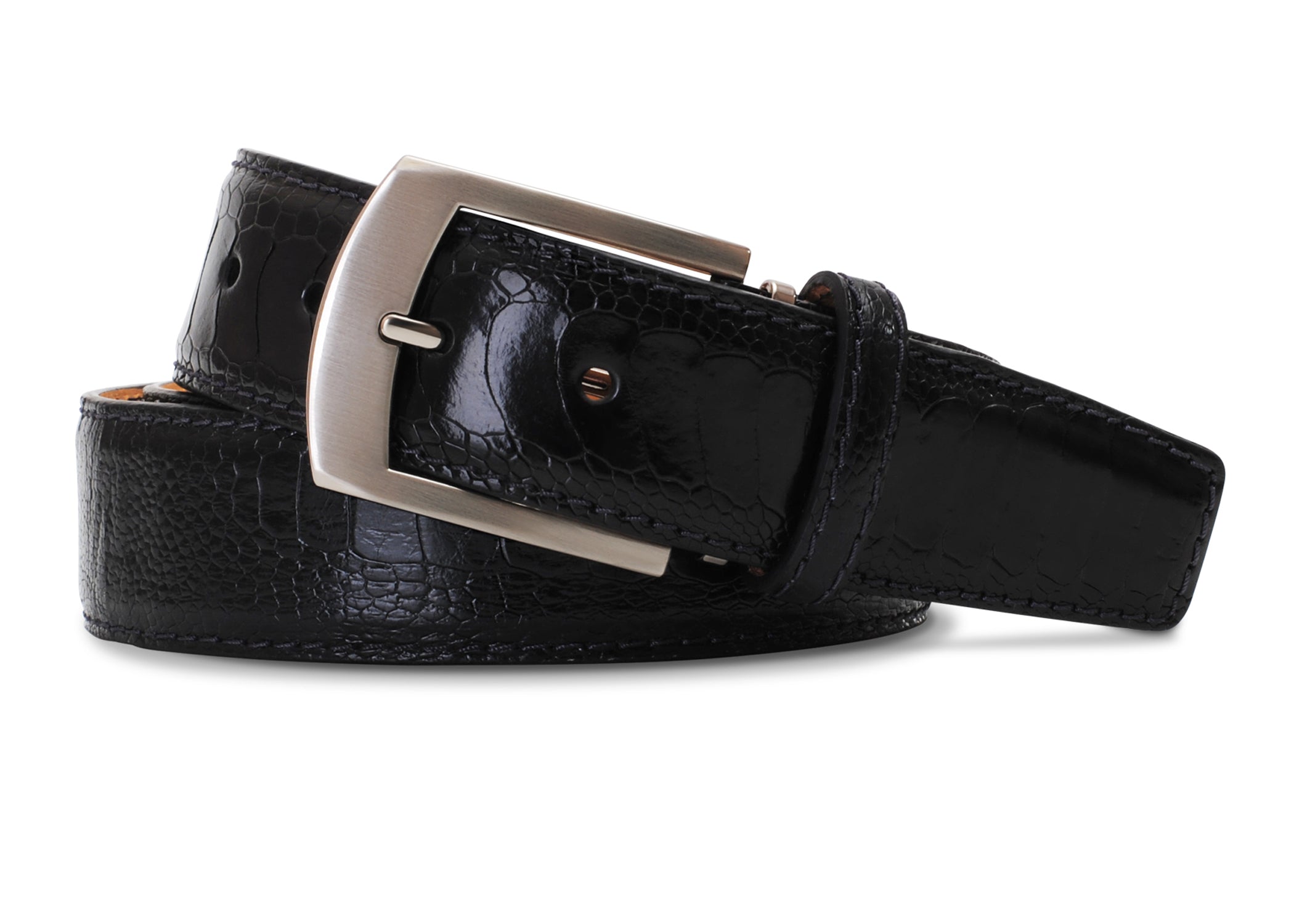 Black Ostrich Belt