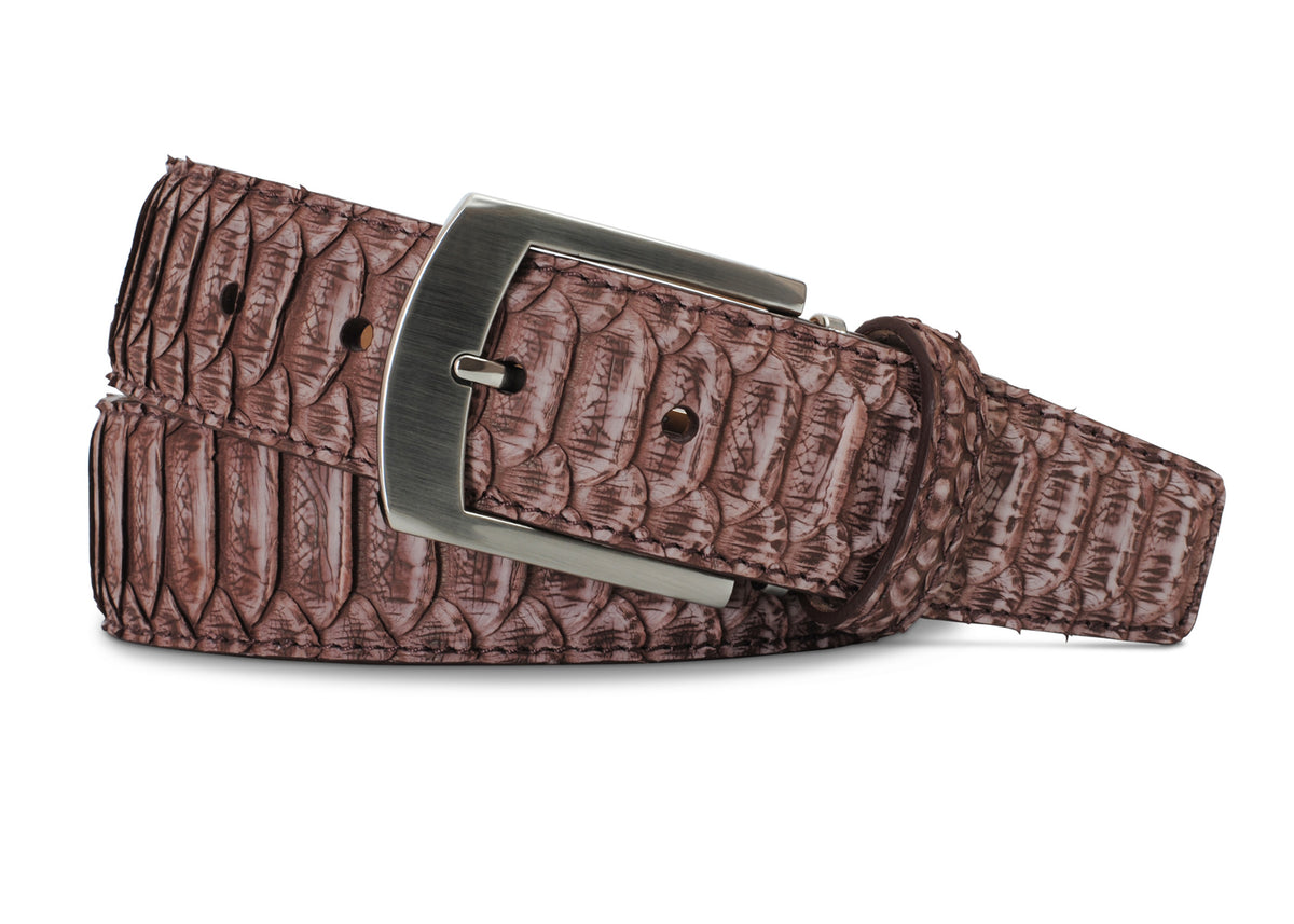 Brown Sueded Python Back Cut