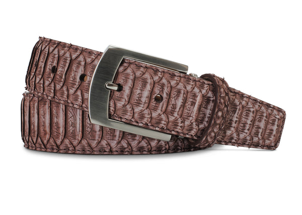 Brown Sueded Python Back Cut