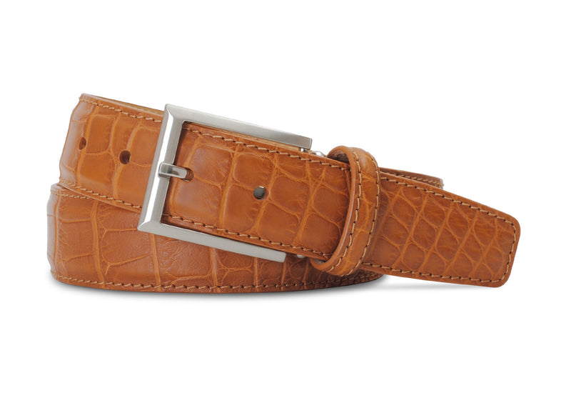 Cognac Matte Alligator Belt