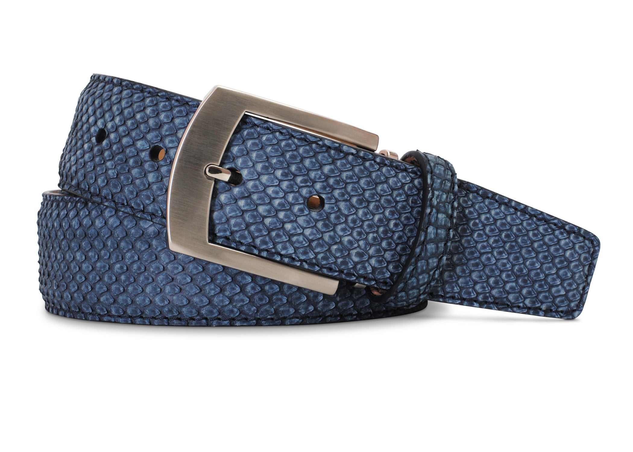 Belly Cut Python Navy Suede Python Belly Cut