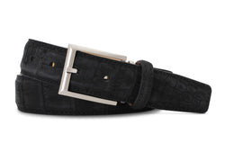 Black Buffed Alligator Belt