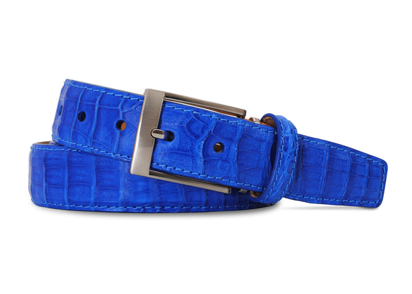 Blue Caiman Crocodile Belt