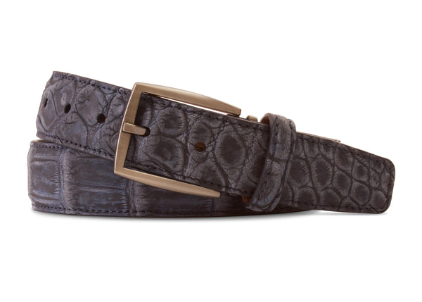 2 Tone Sueded Blue Nile Crocodile Belt