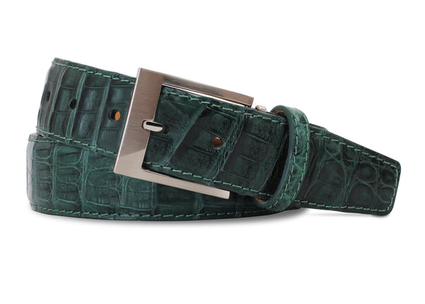 Green Caiman Crocodile Belt