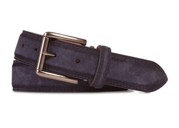 Hand Burnished Navy Suede