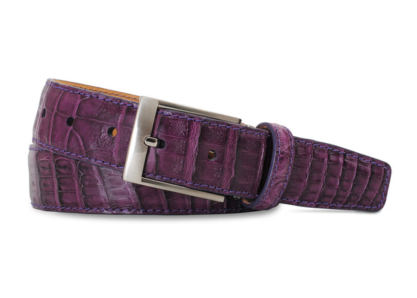Purple Caiman Crocodile Belt